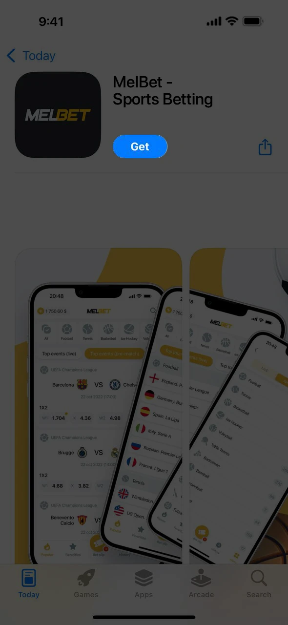 Install the Melbet app for iPhone or iPad.