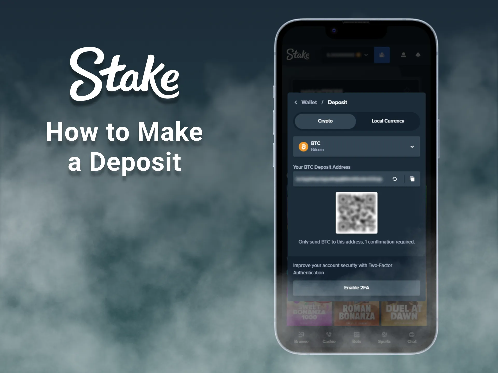 Find out how to make a deposit using the Stake app.