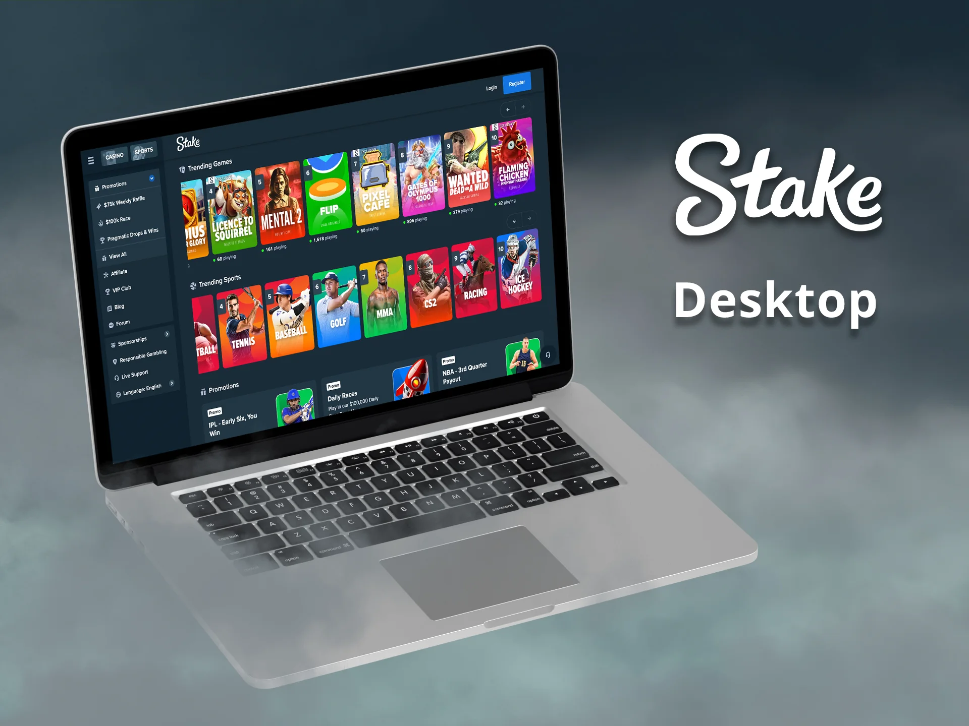 Enjoy smooth gameplay with the desktop version of Stake.