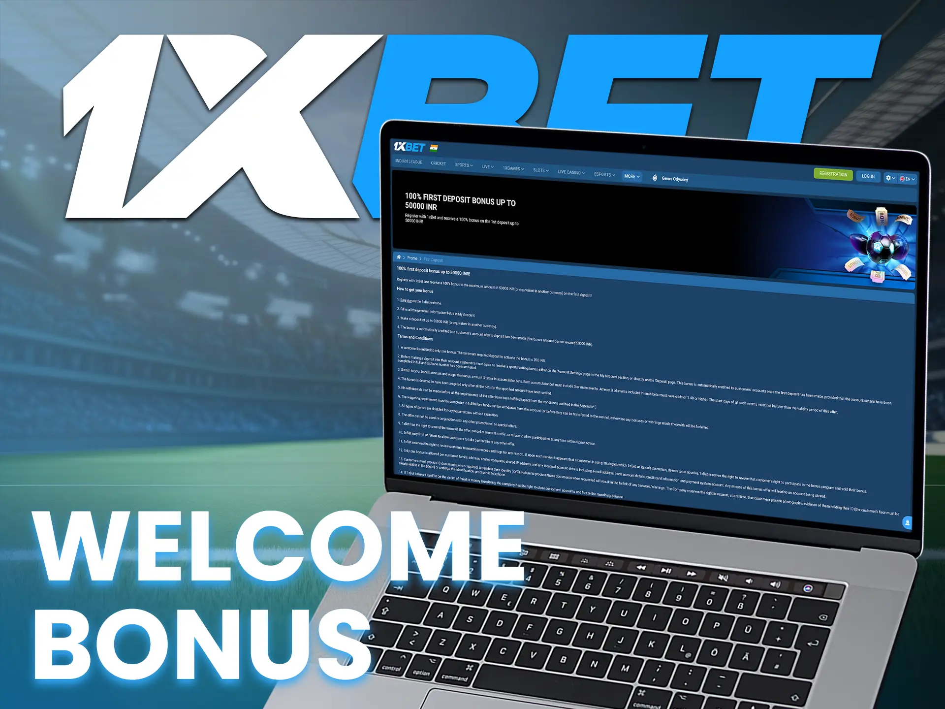 Get a welcome bonus from 1xBet for new users.