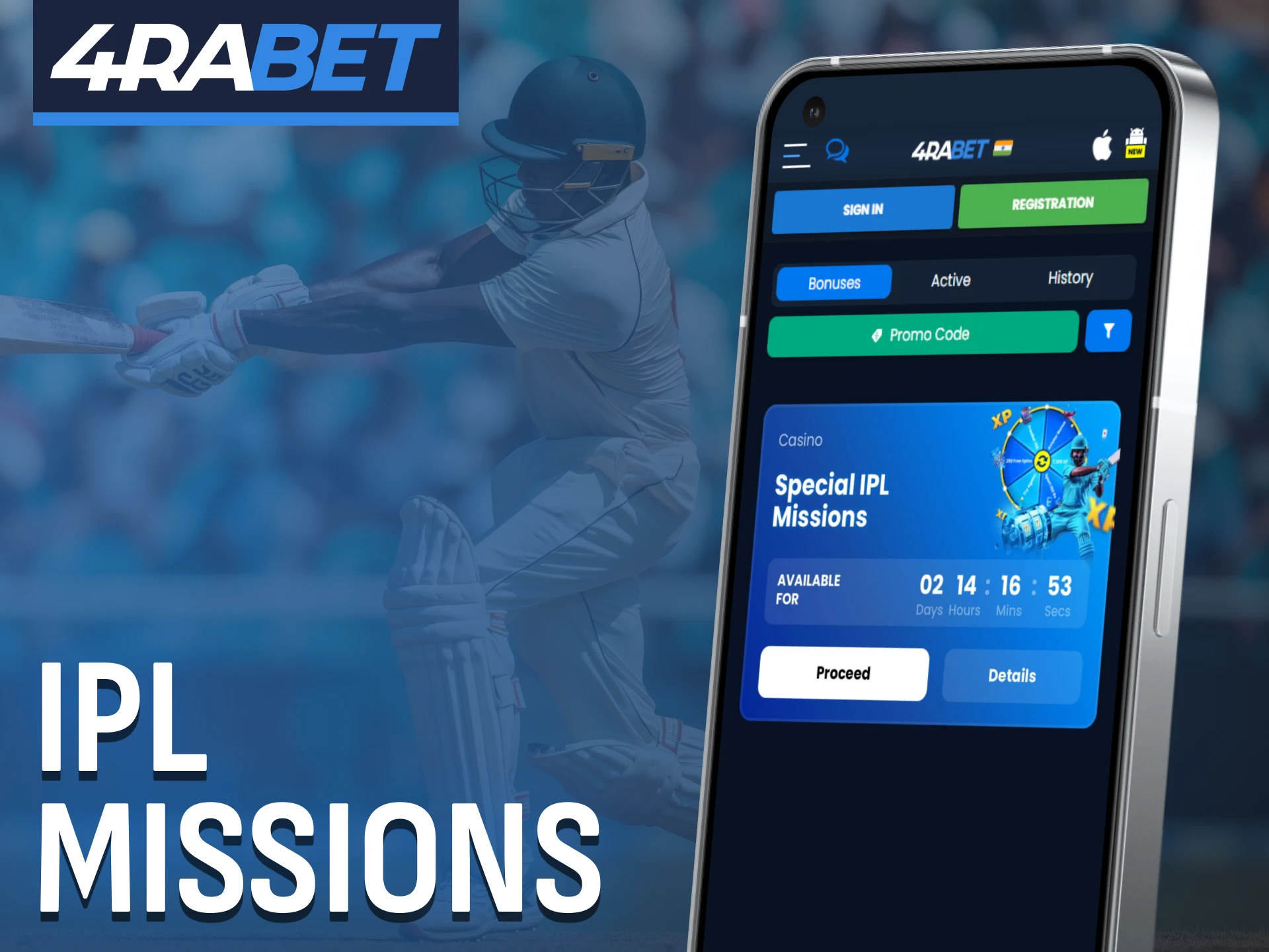 Complete IPL Missions at 4Rabet to earn special bonuses in India.
