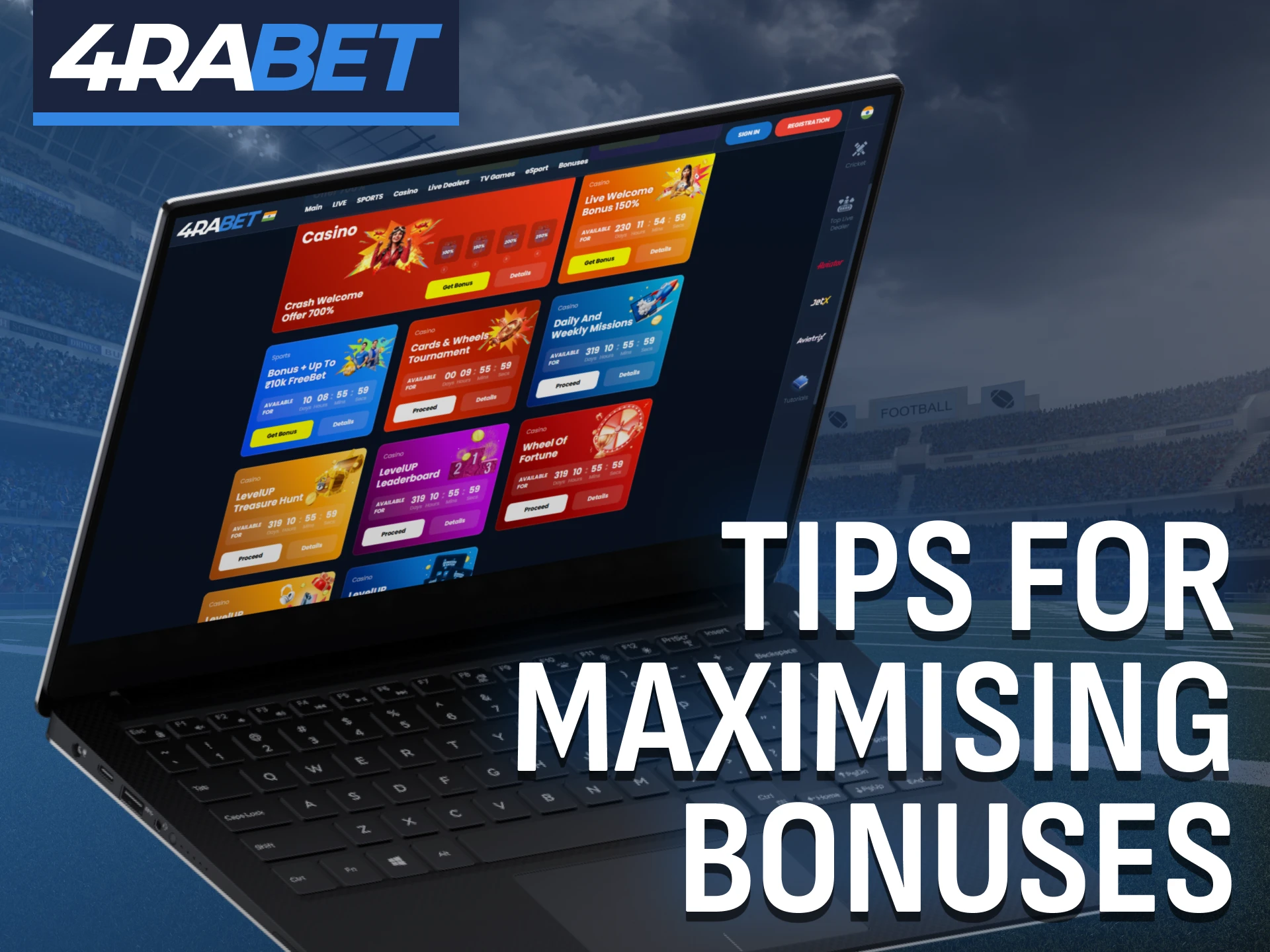 Use tips at 4Rabet to maximise all your available bonus offers in India.