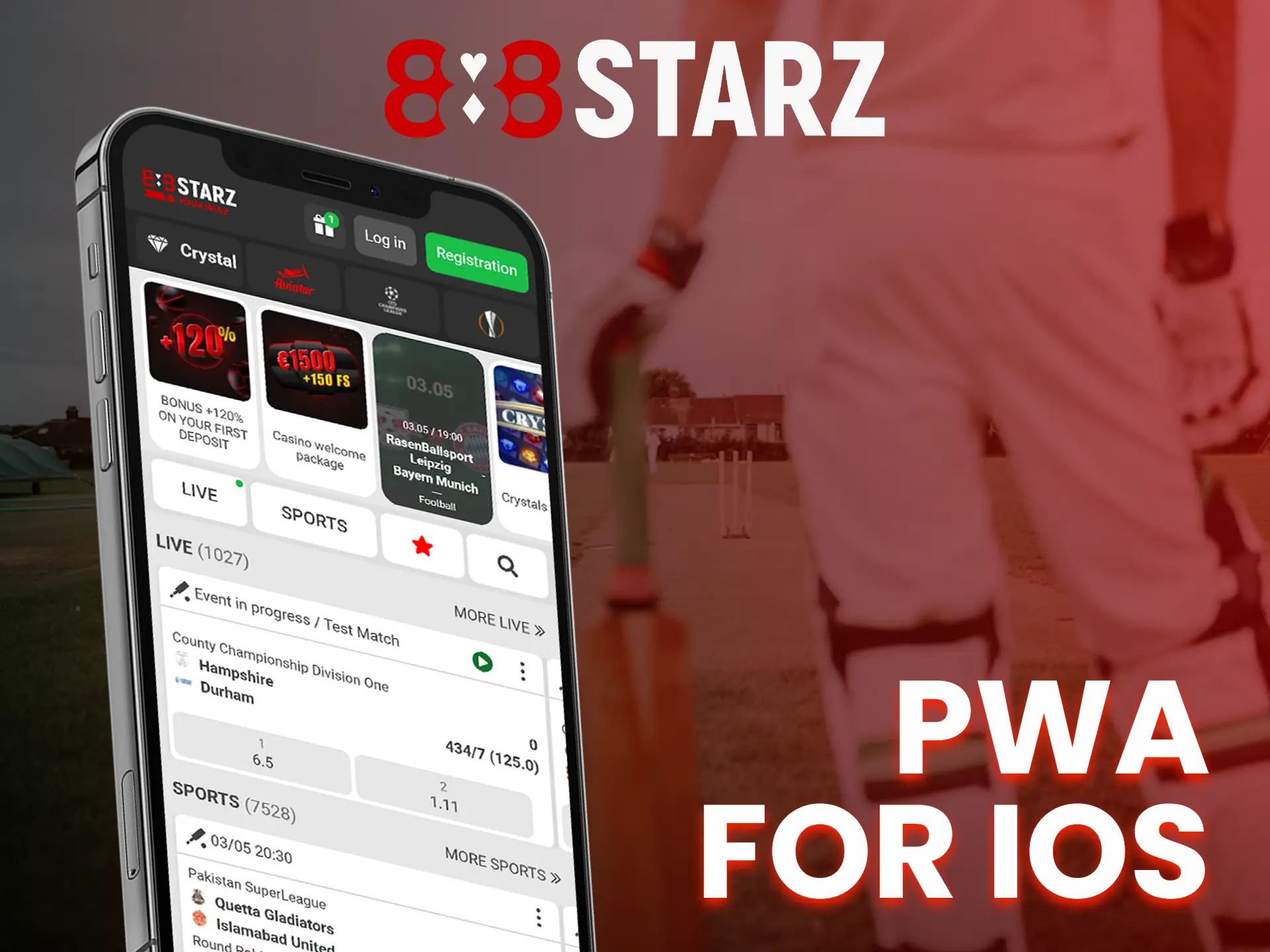 PWA 888Starz is available for iOS devices.