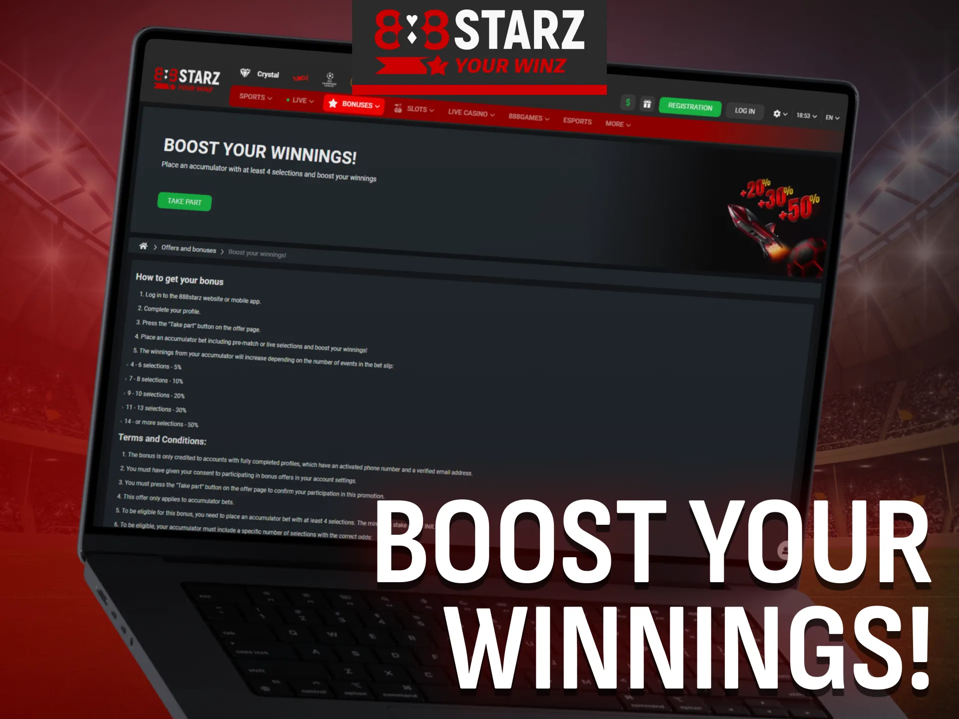 Boost your winnings with exclusive 888Starz promotions.