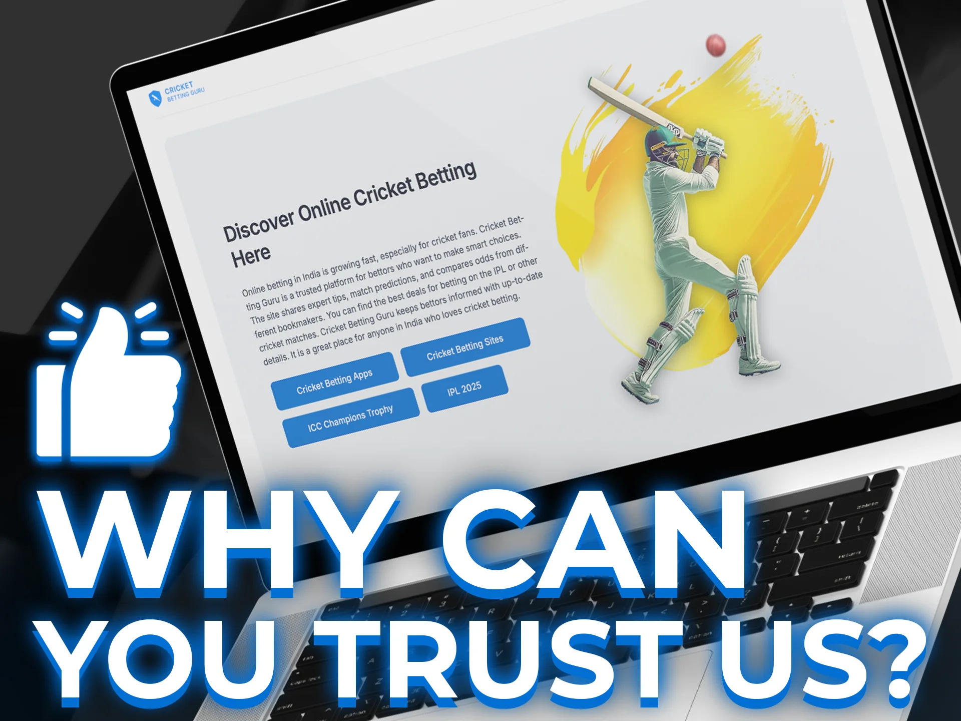 Find out why you can trust us when choosing a cricket betting site.