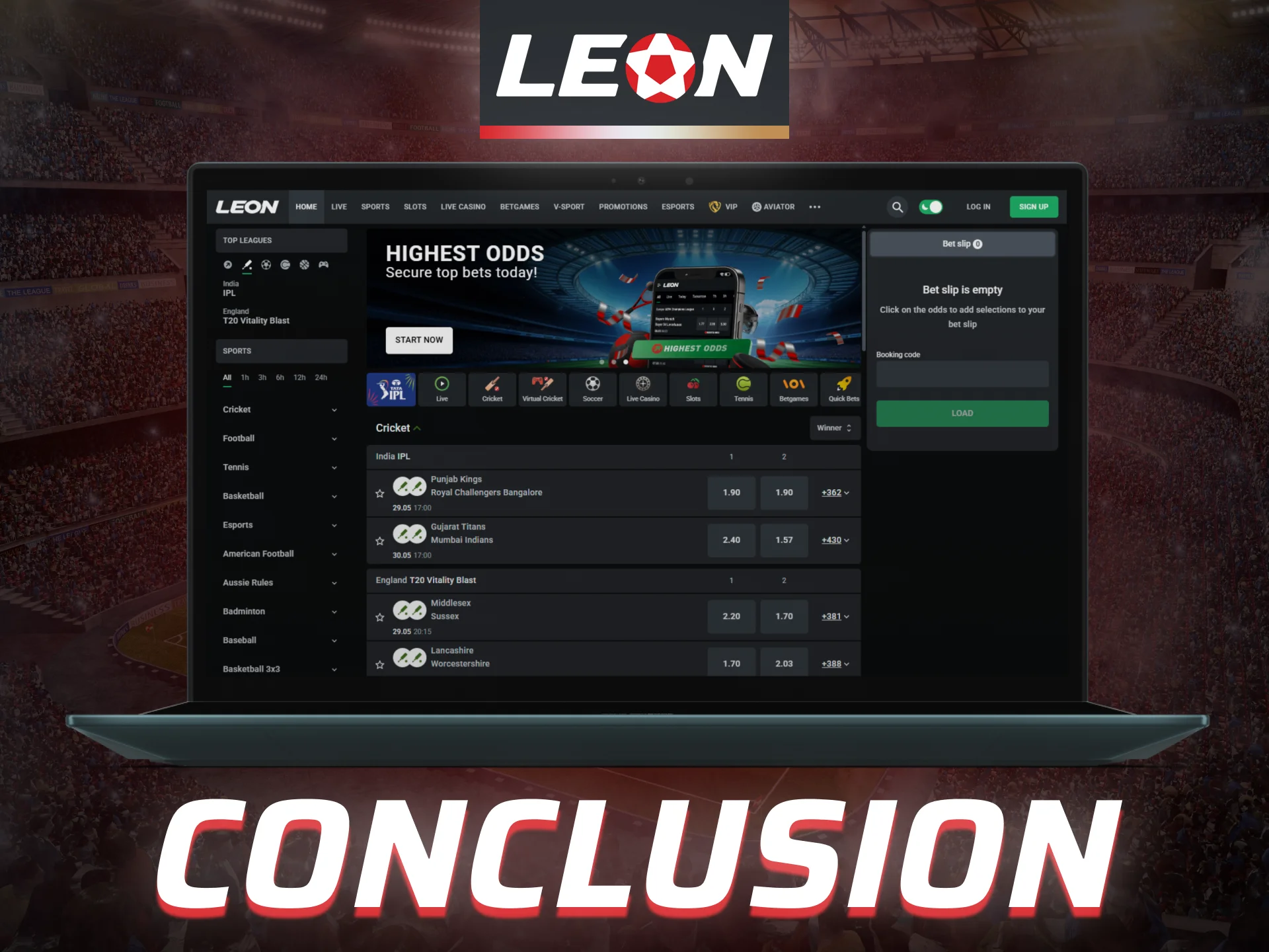 Learn key takeaways about Leon Bet services in India.