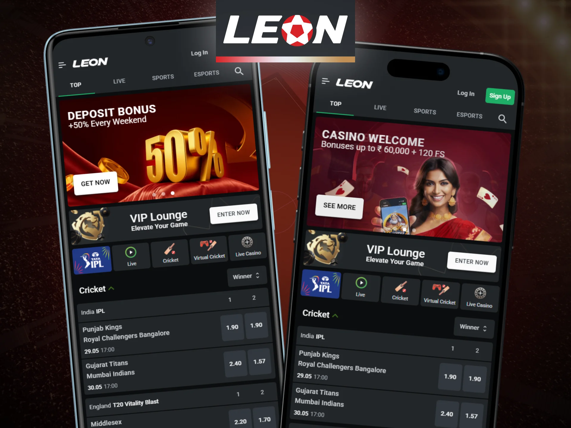 Use the Leon Bet mobile app for convenient betting in India.
