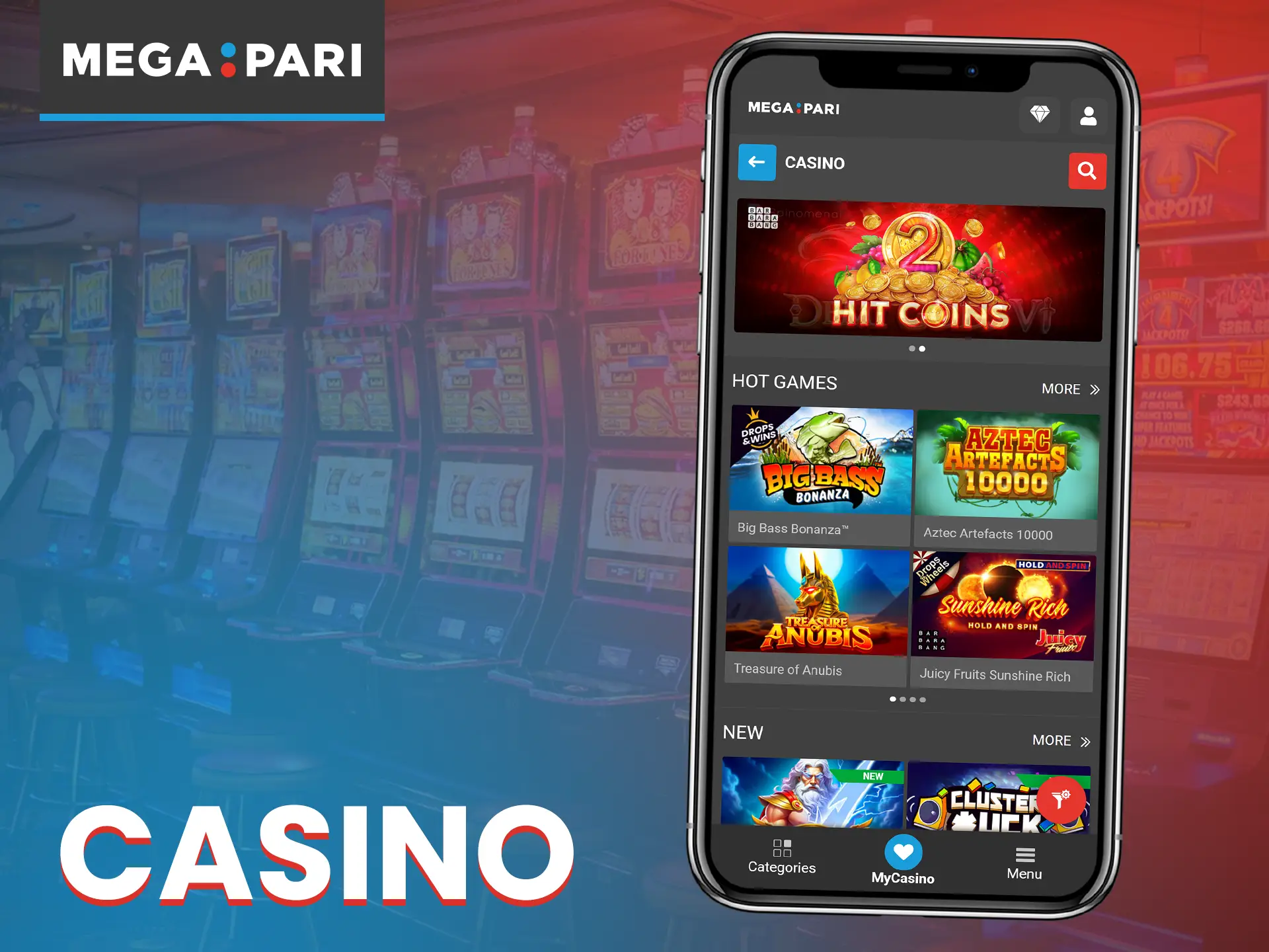 Enjoy new, classic and demo casino games on Megapari.