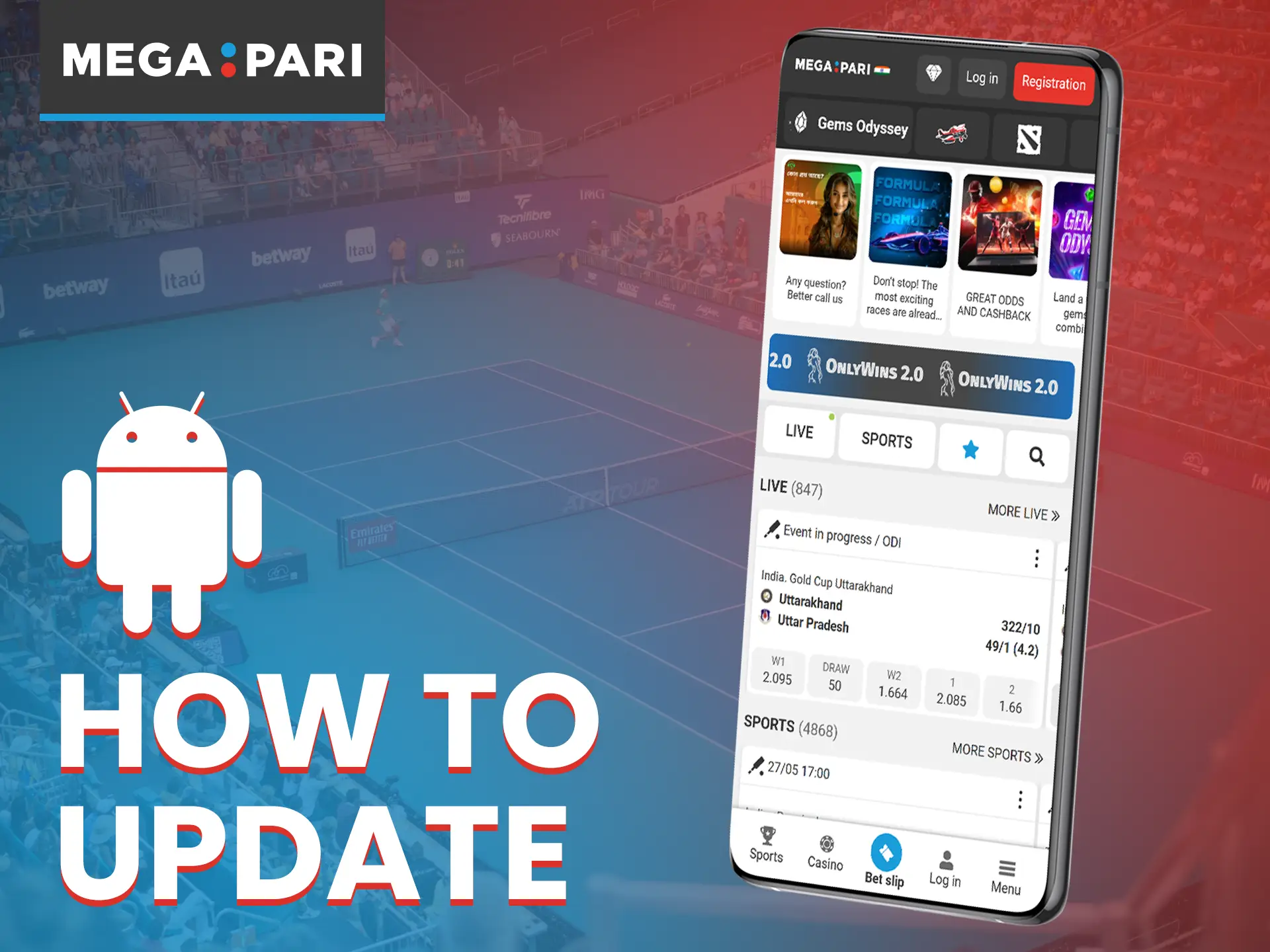 Update the Megapari app for Android regularly.