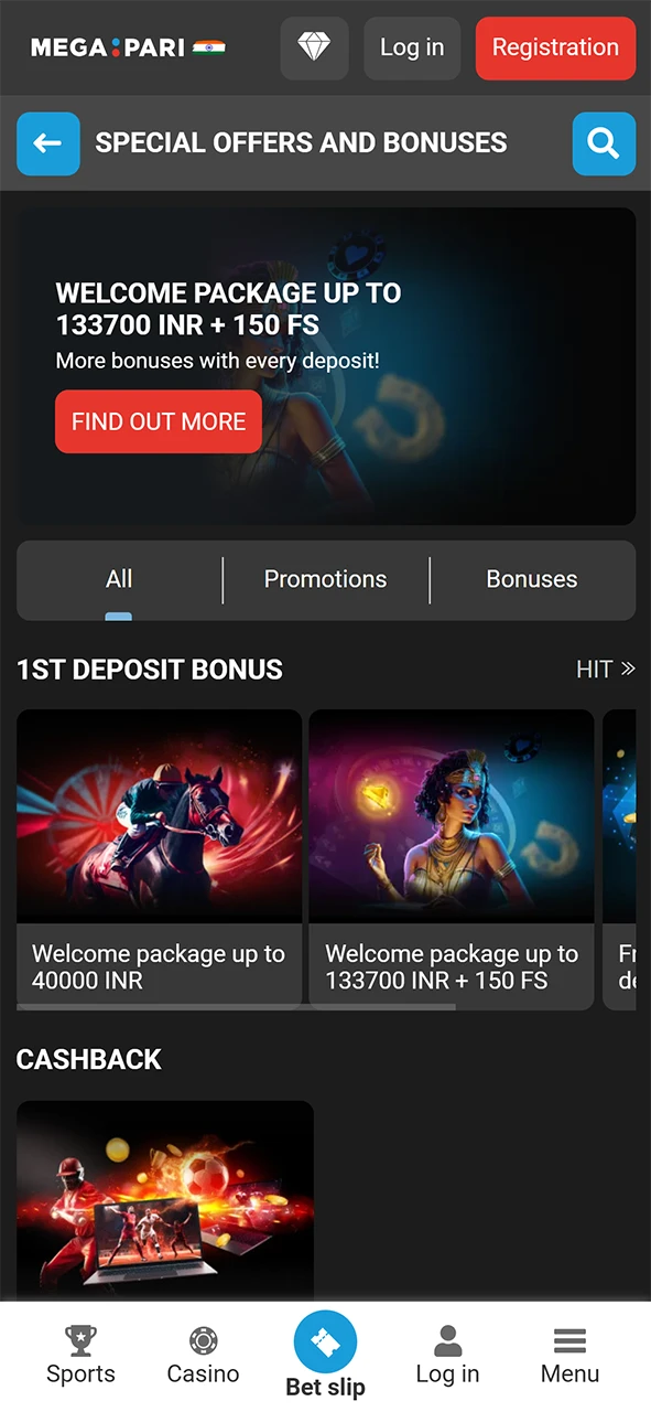 Bonus section on Megapari.