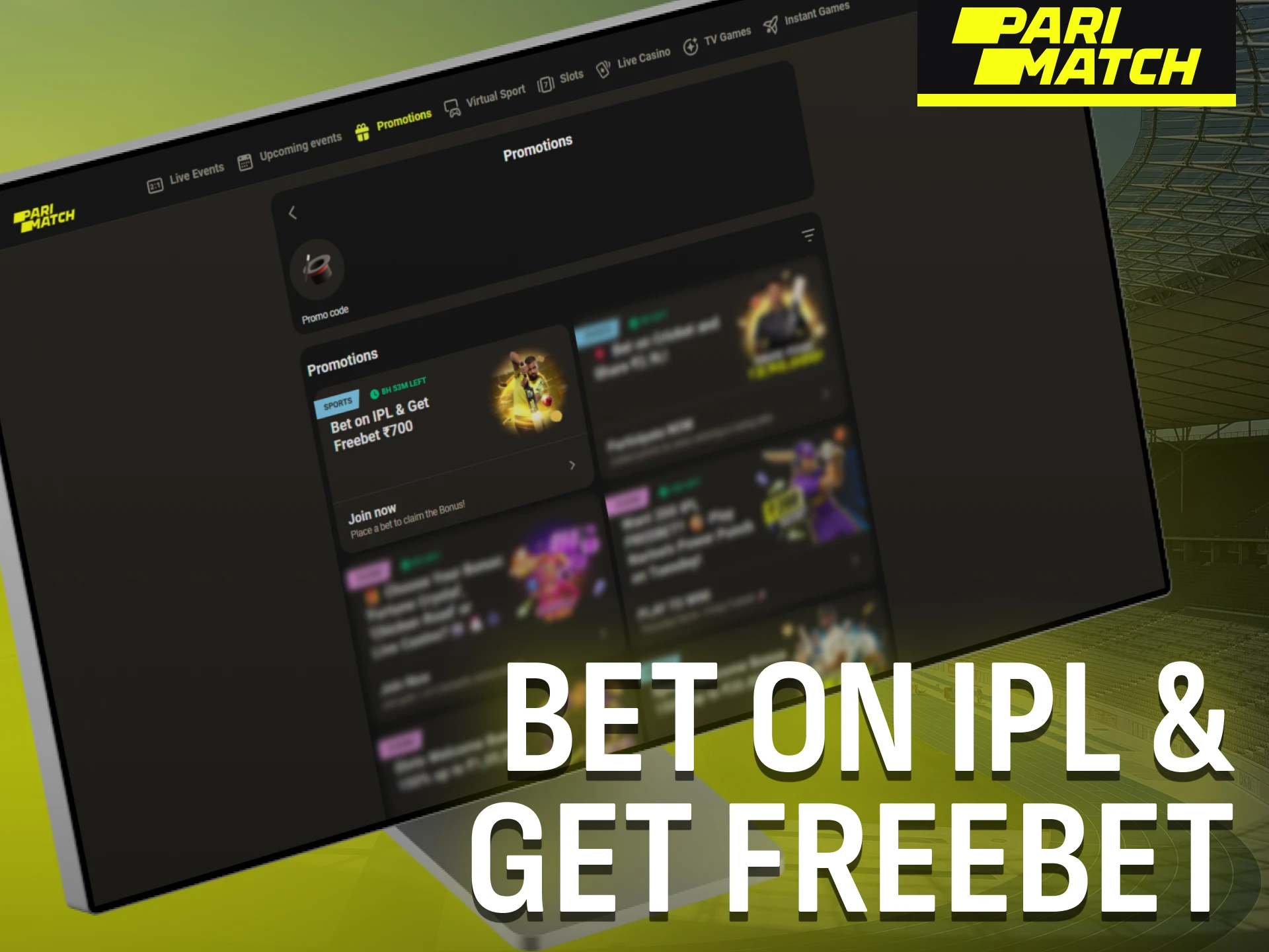 Bet on IPL matches at Parimatch India and receive a freebet.