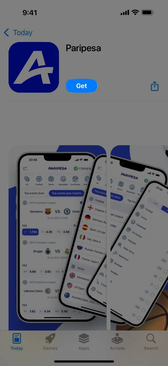 Start downloading the Paripesa app.