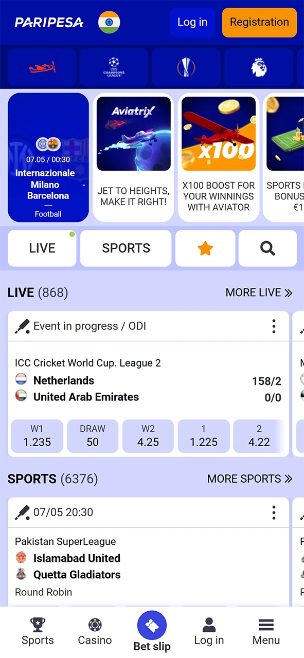 Start using the Paripesa app for iOS.