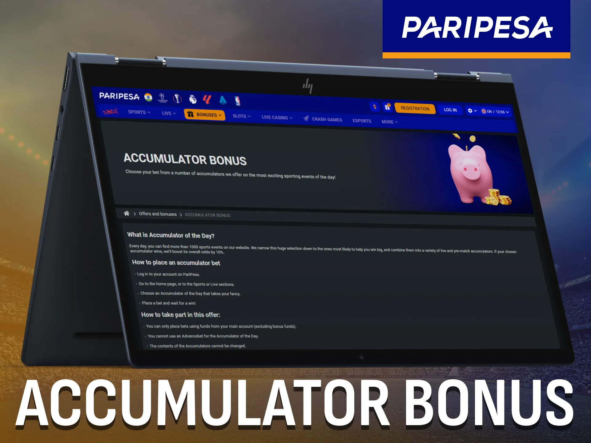 Boost your winnings with the Paripesa accumulator bonus.