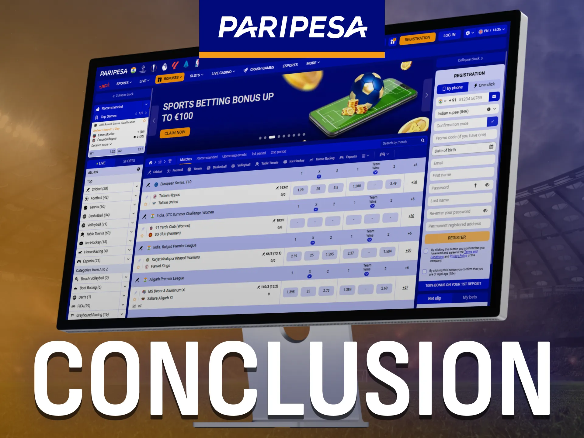Paripesa provides attractive regular and welcome bonuses for players.