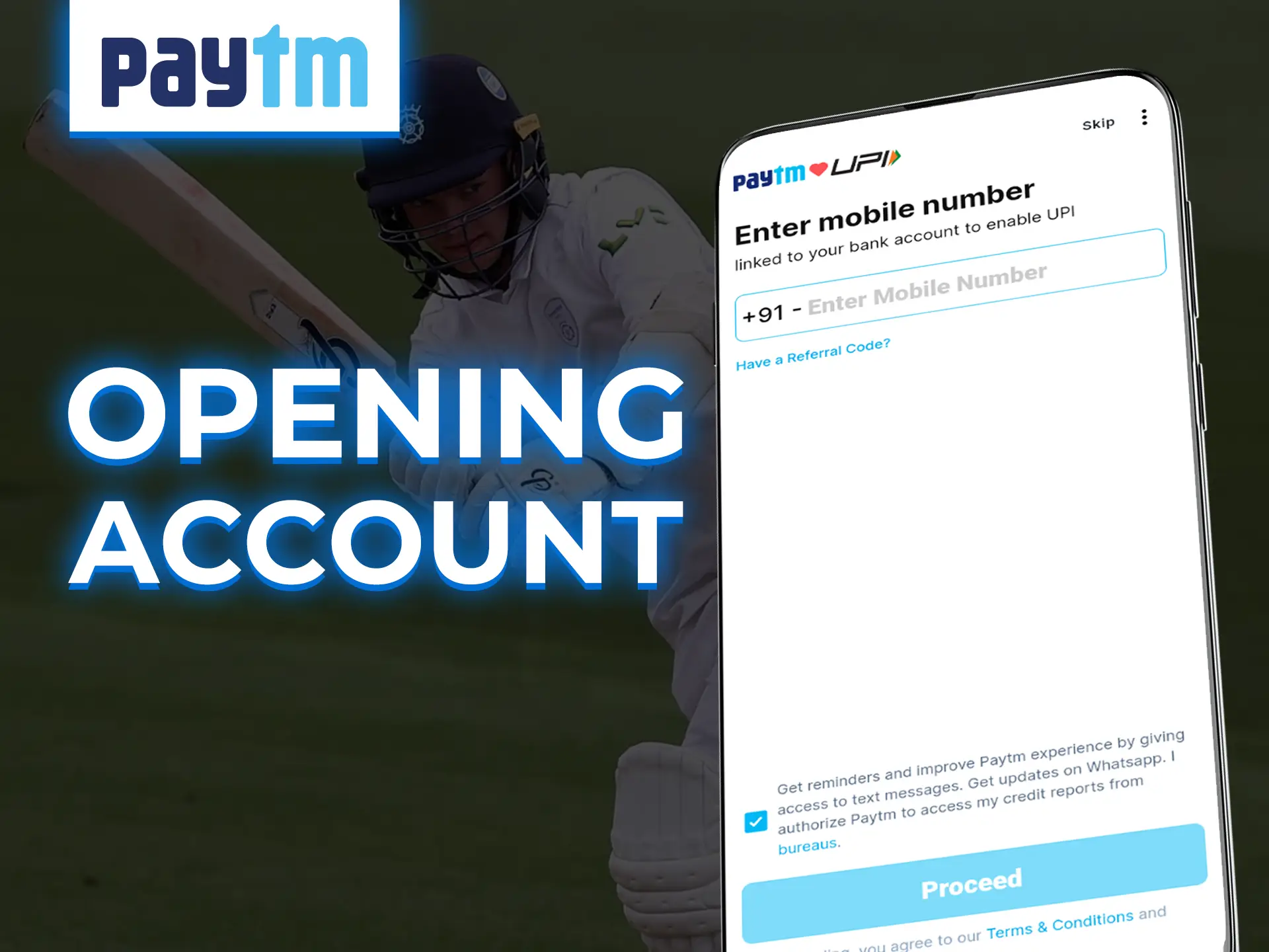 Create and set up a PayTM account.
