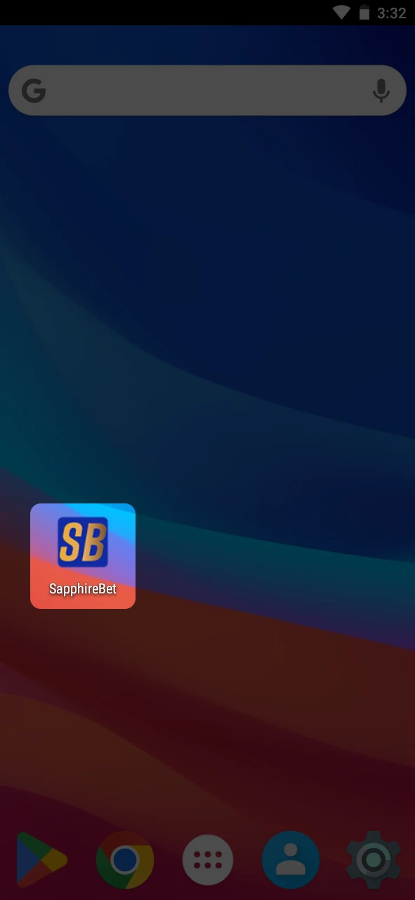 The SapphireBet PWA shortcut will appear on the home screen of your Android device.