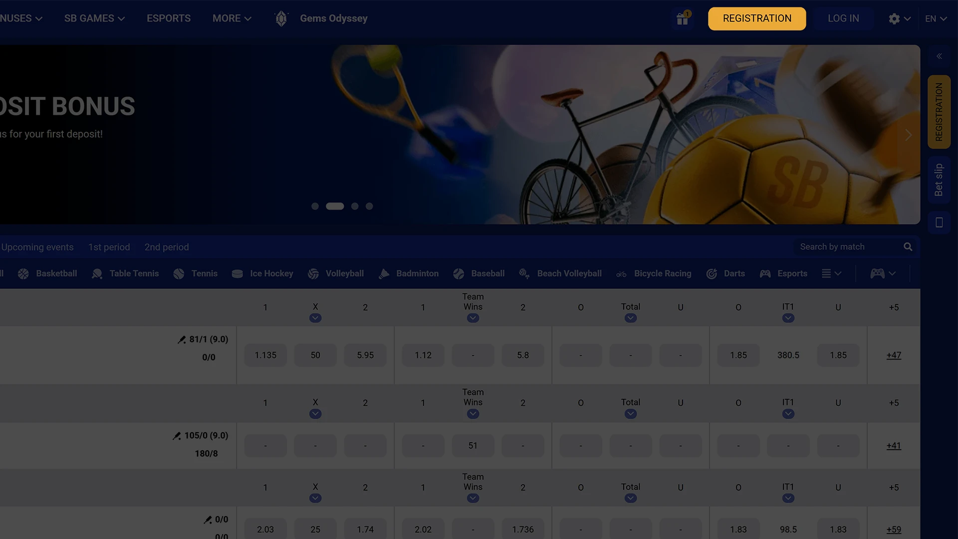 Click on the registration button on the SapphireBet homepage.