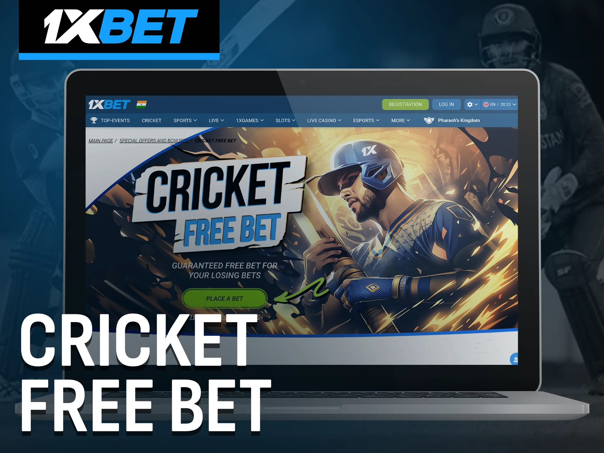 Receive a cricket free bet and play smarter with 1xBet.