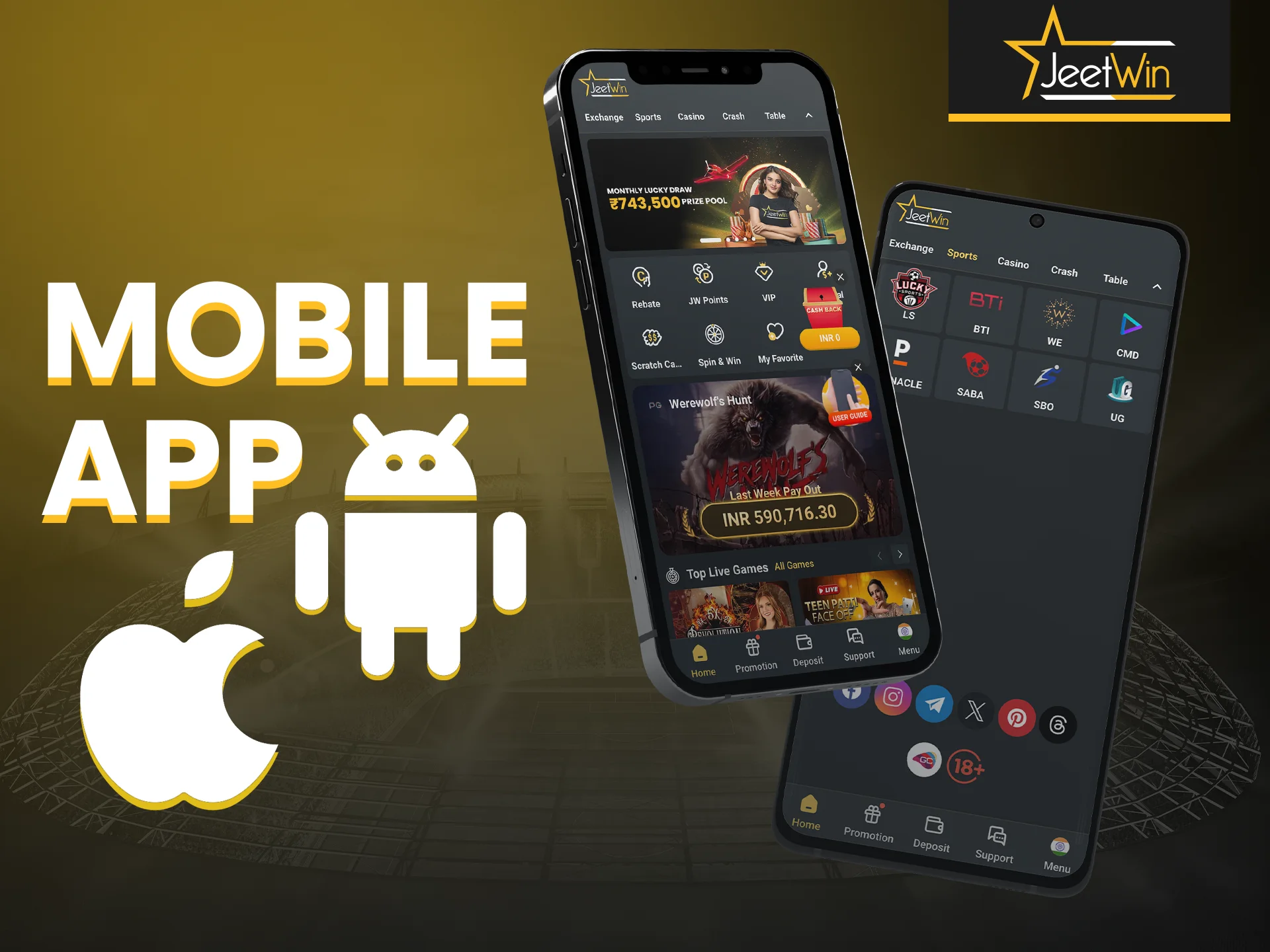 Download the Jeetwin mobile app and play anywhere.