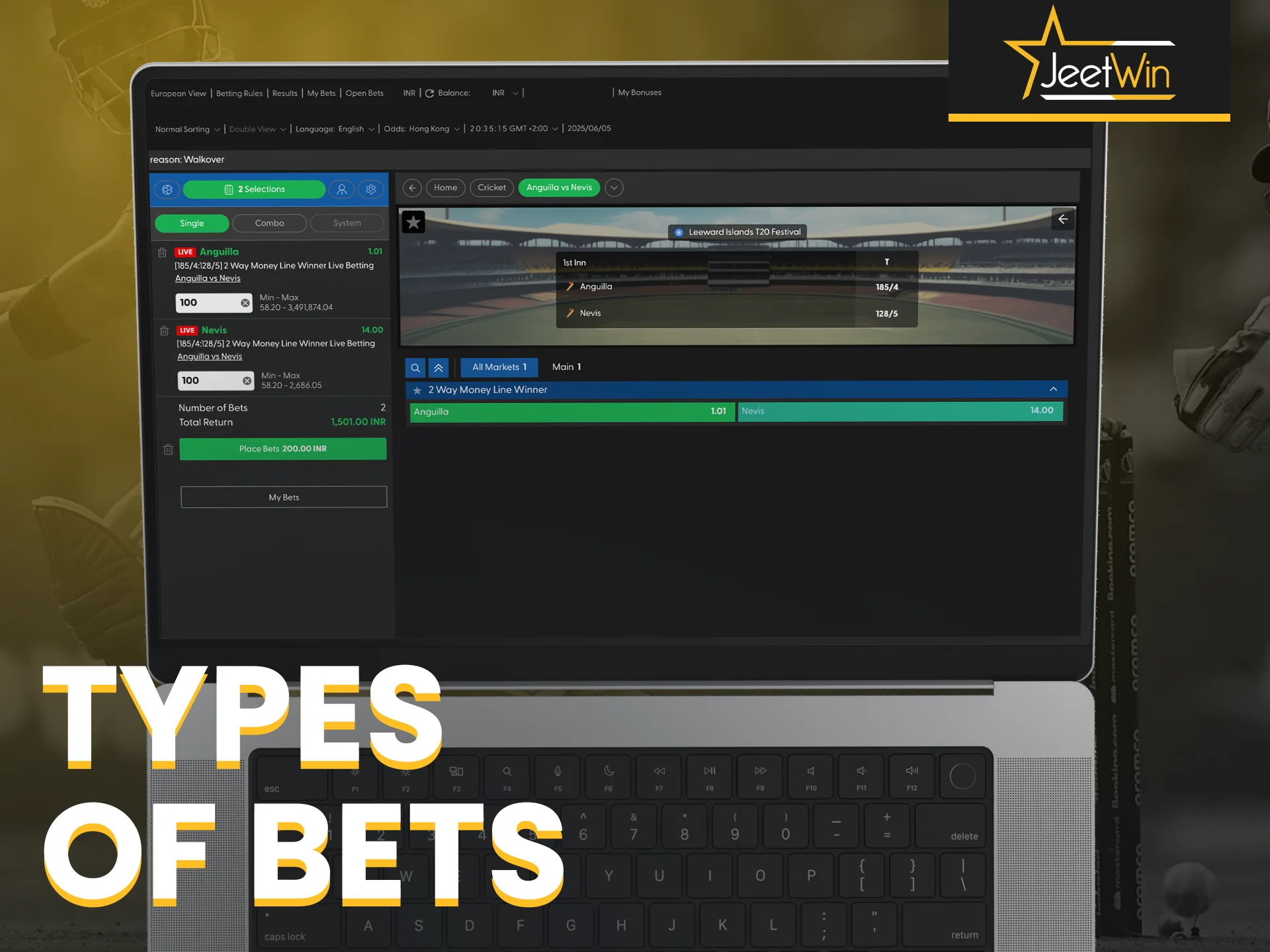 Learn about the different types of bets you can place at Jeetwin.