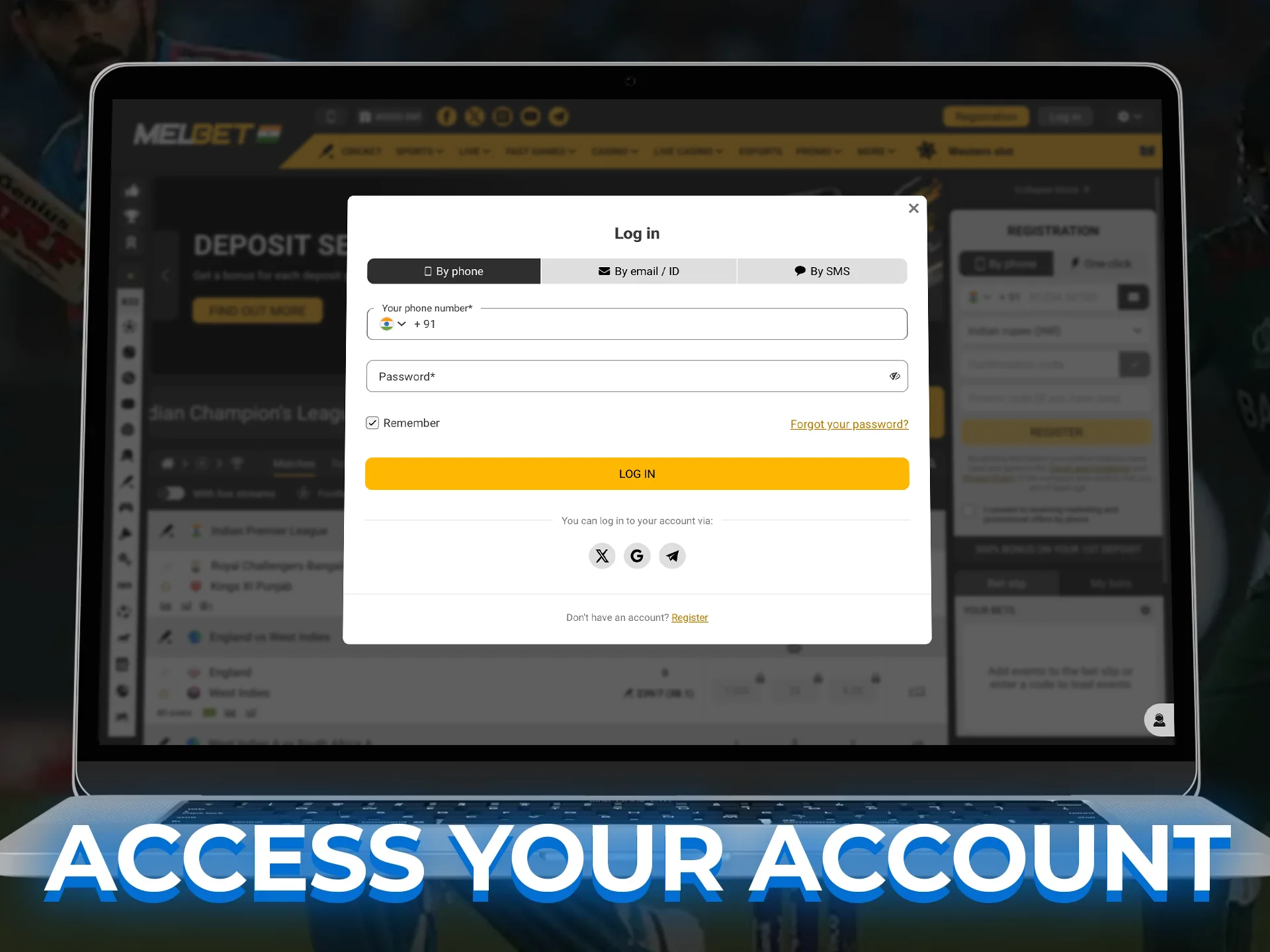 Access your account easily for quick cricket betting withdrawals.