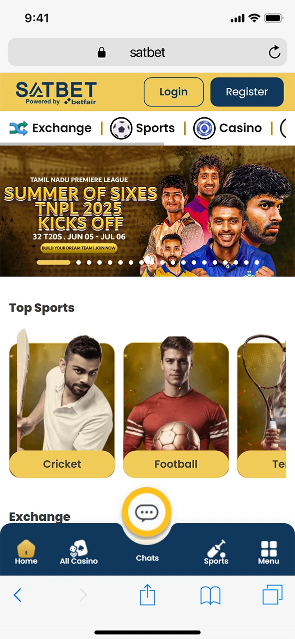 Go to the official Satbet website.