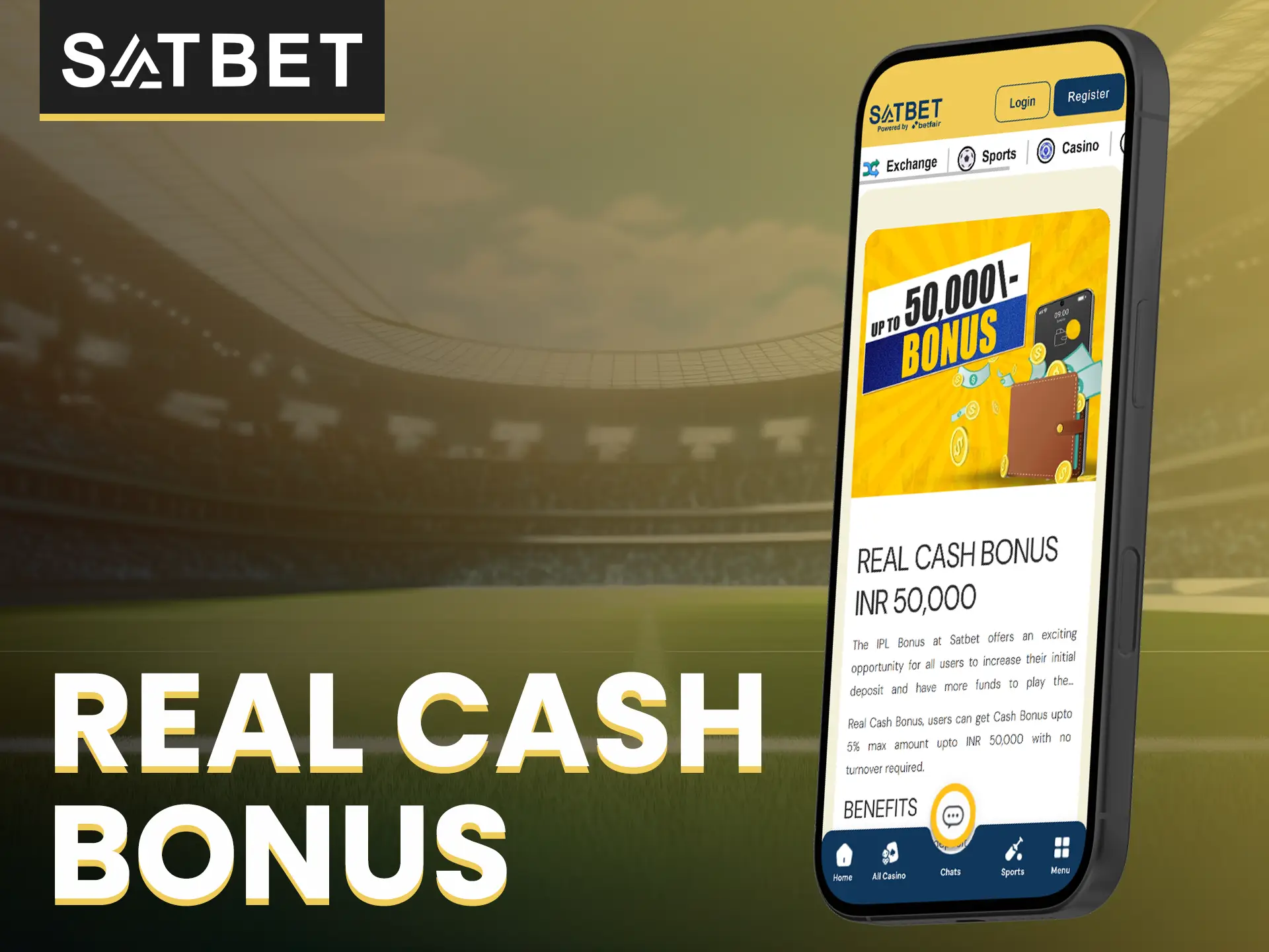 Satbet will give you a percentage of each deposit in real money.