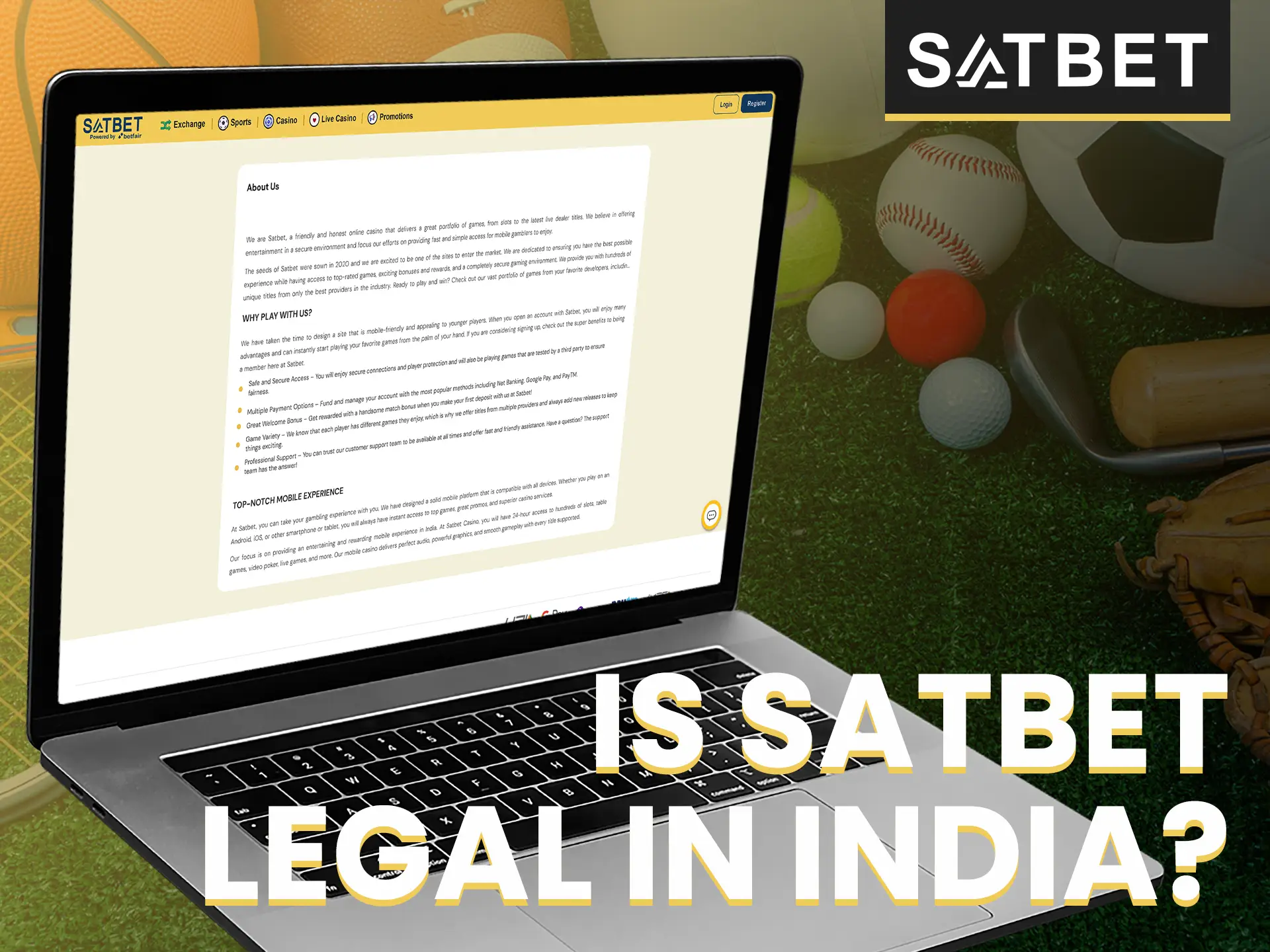 Satbet is a fully legal platform operating under a Curacao license.