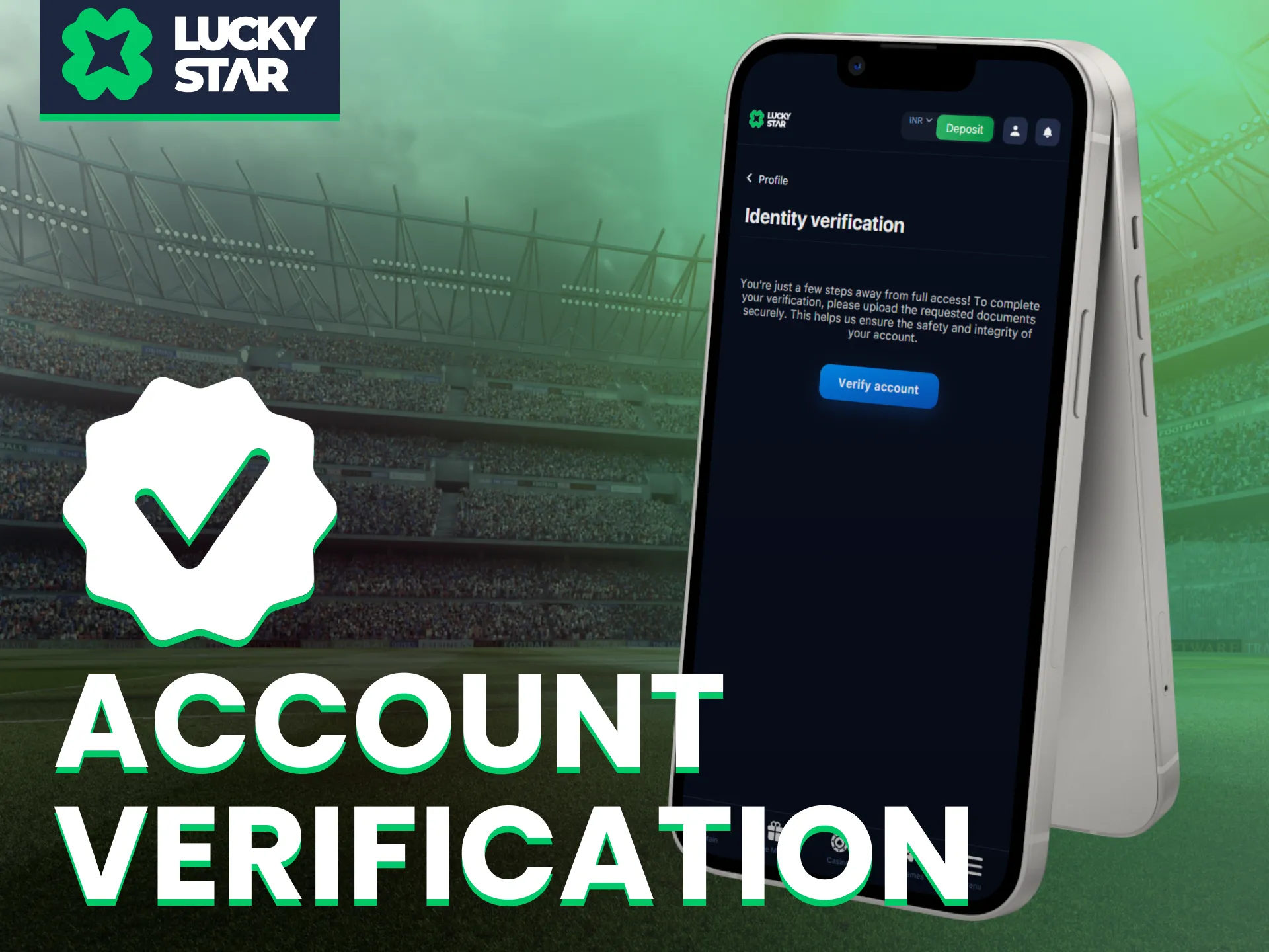 Verify your account on the Lucky Star app to access full features.