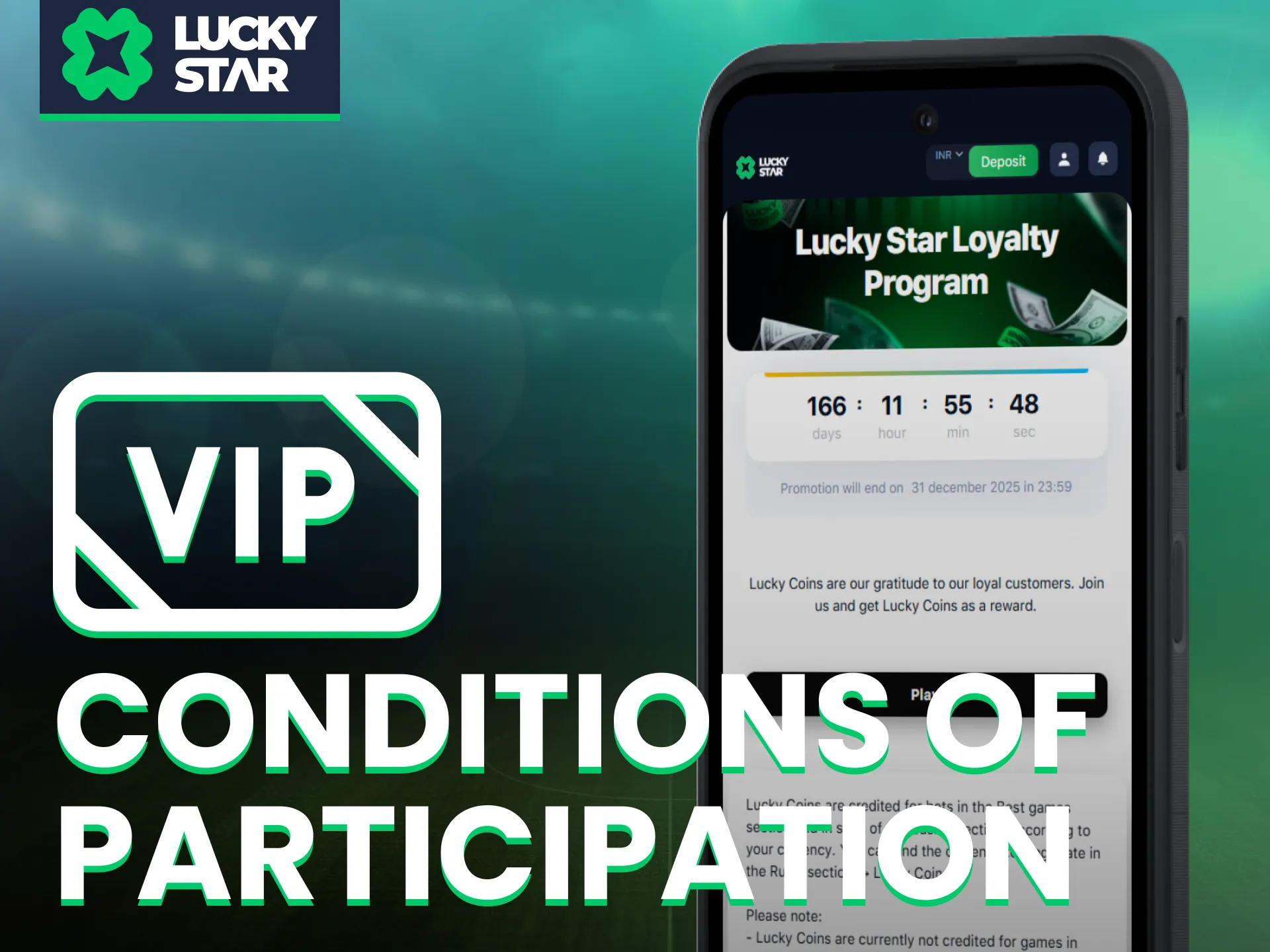 Join the VIP program in the Lucky Star app under clear participation rules.