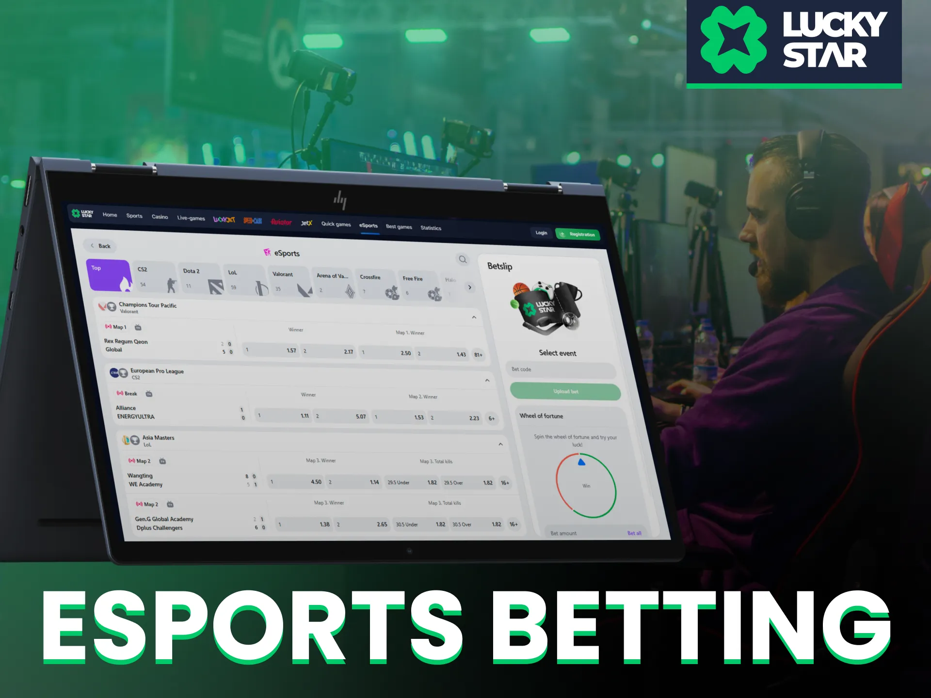 Bet on eSports matches at Lucky Star India with competitive odds.