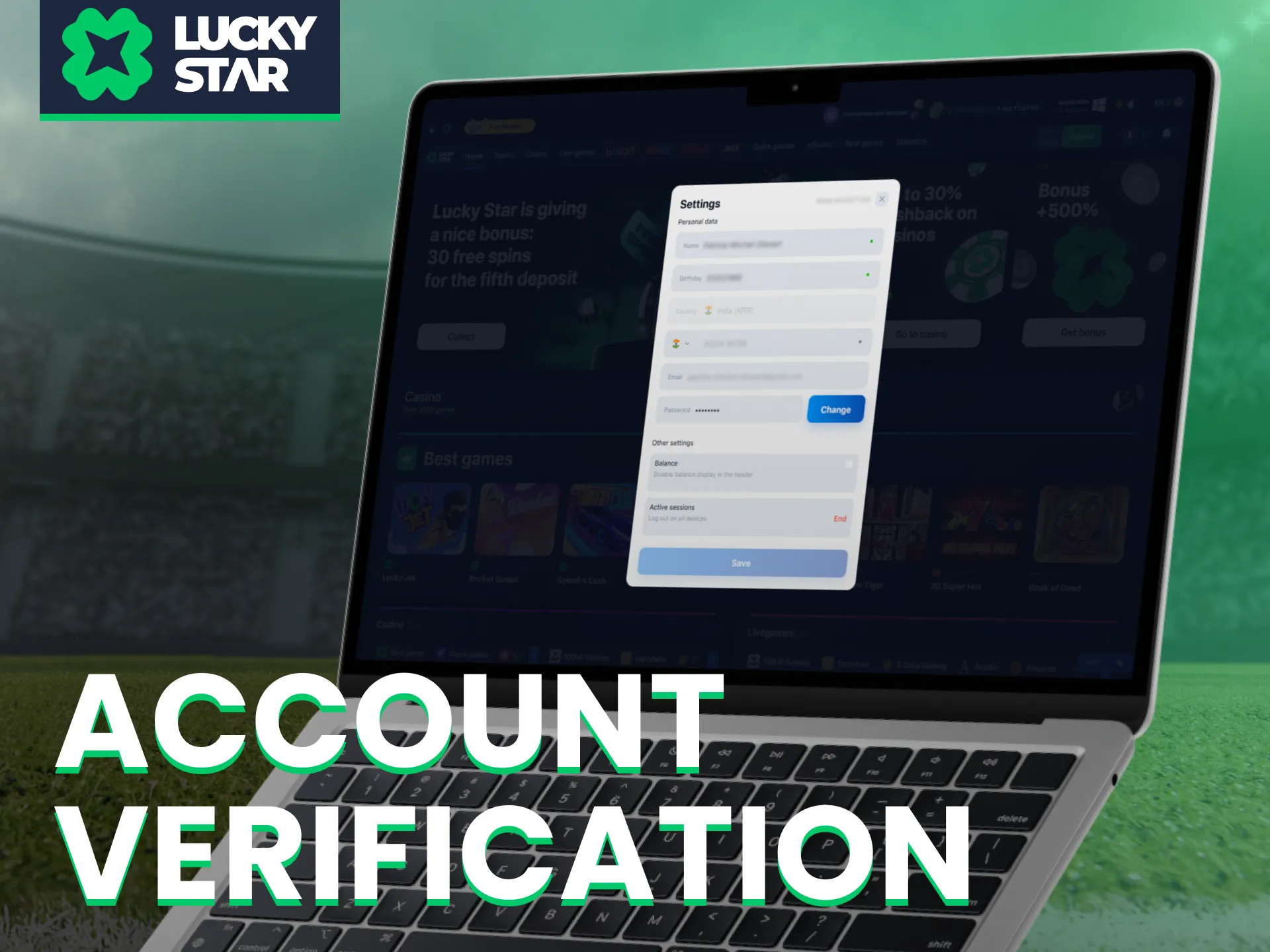 Complete your Lucky Star account verification to unlock full platform features.
