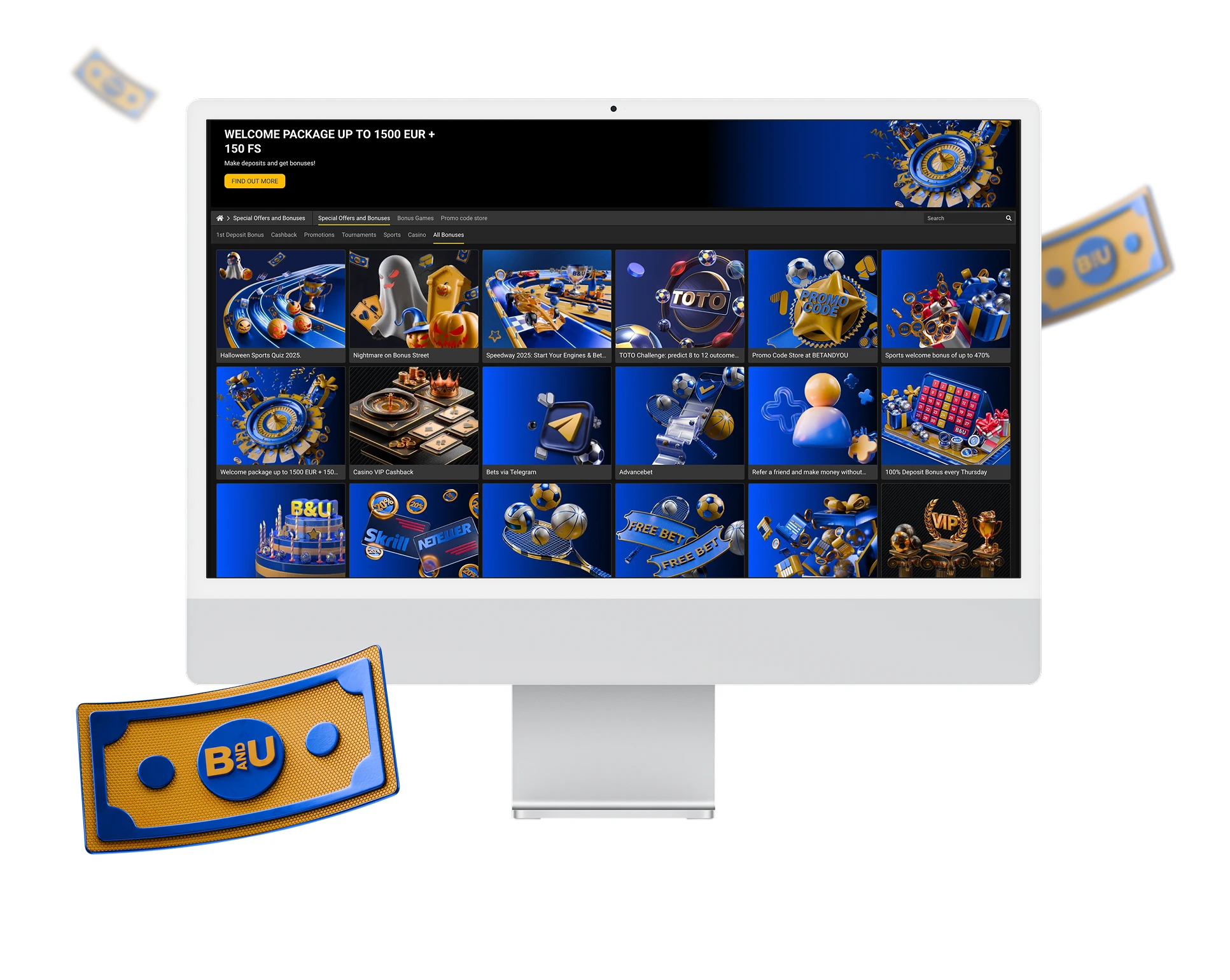 Claim the latest bonuses and promotions to maximize your starting funds on BetAndYou.