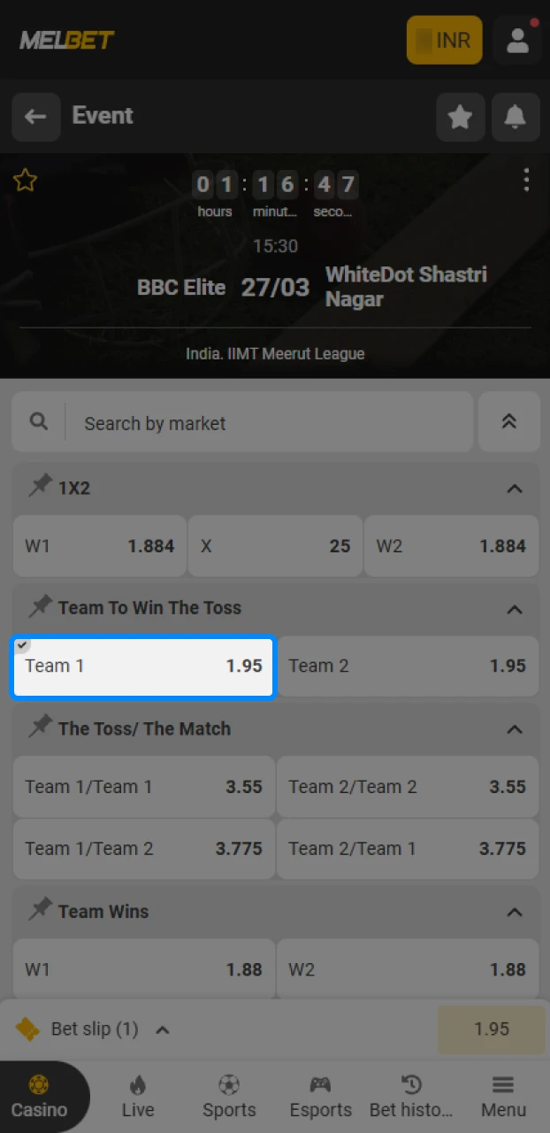 Tapping the "Place Bet" button on a mobile betting slip to finalize a wager.