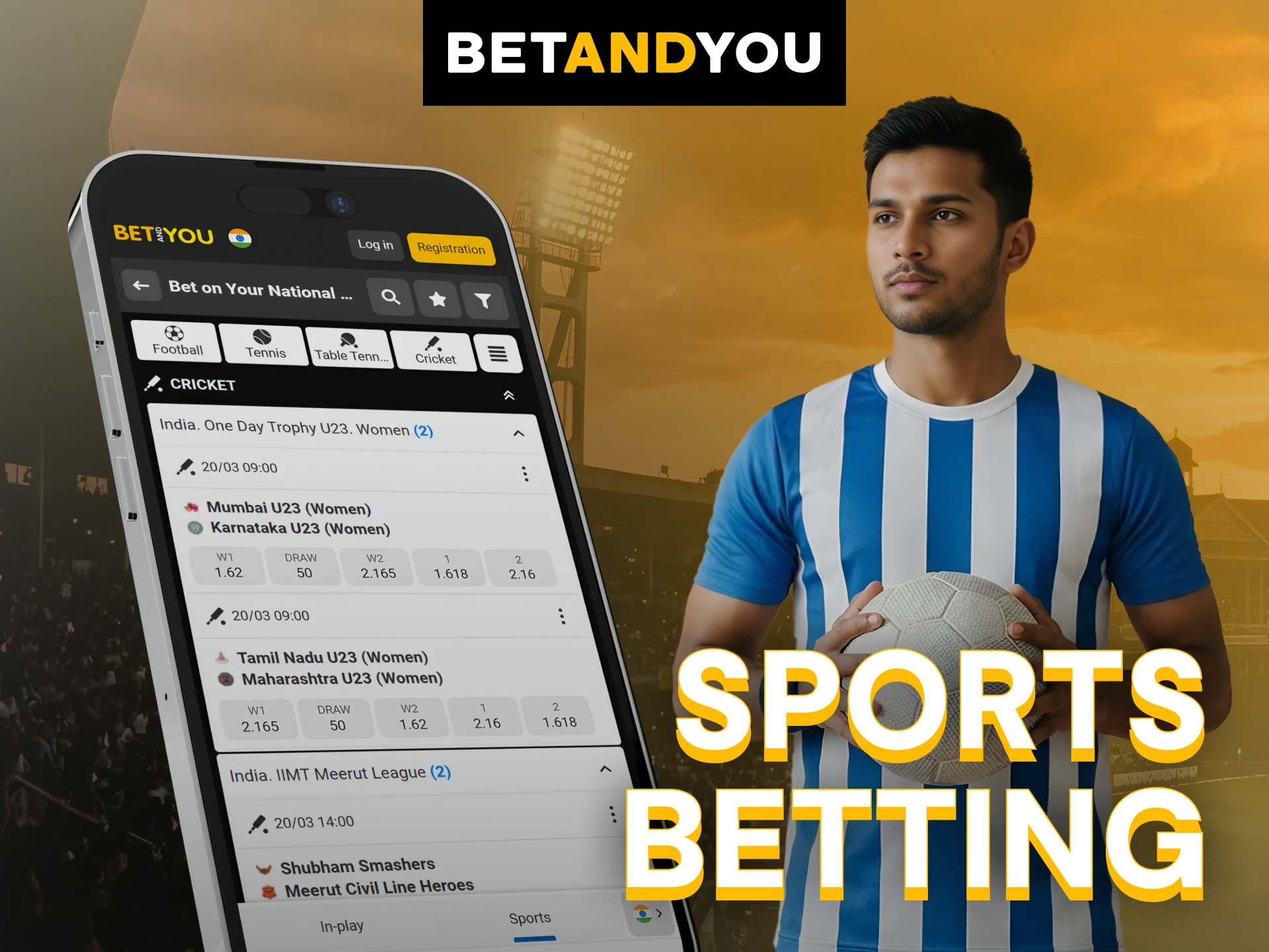 Place winning wagers on various sports via the Betandyou App platform.