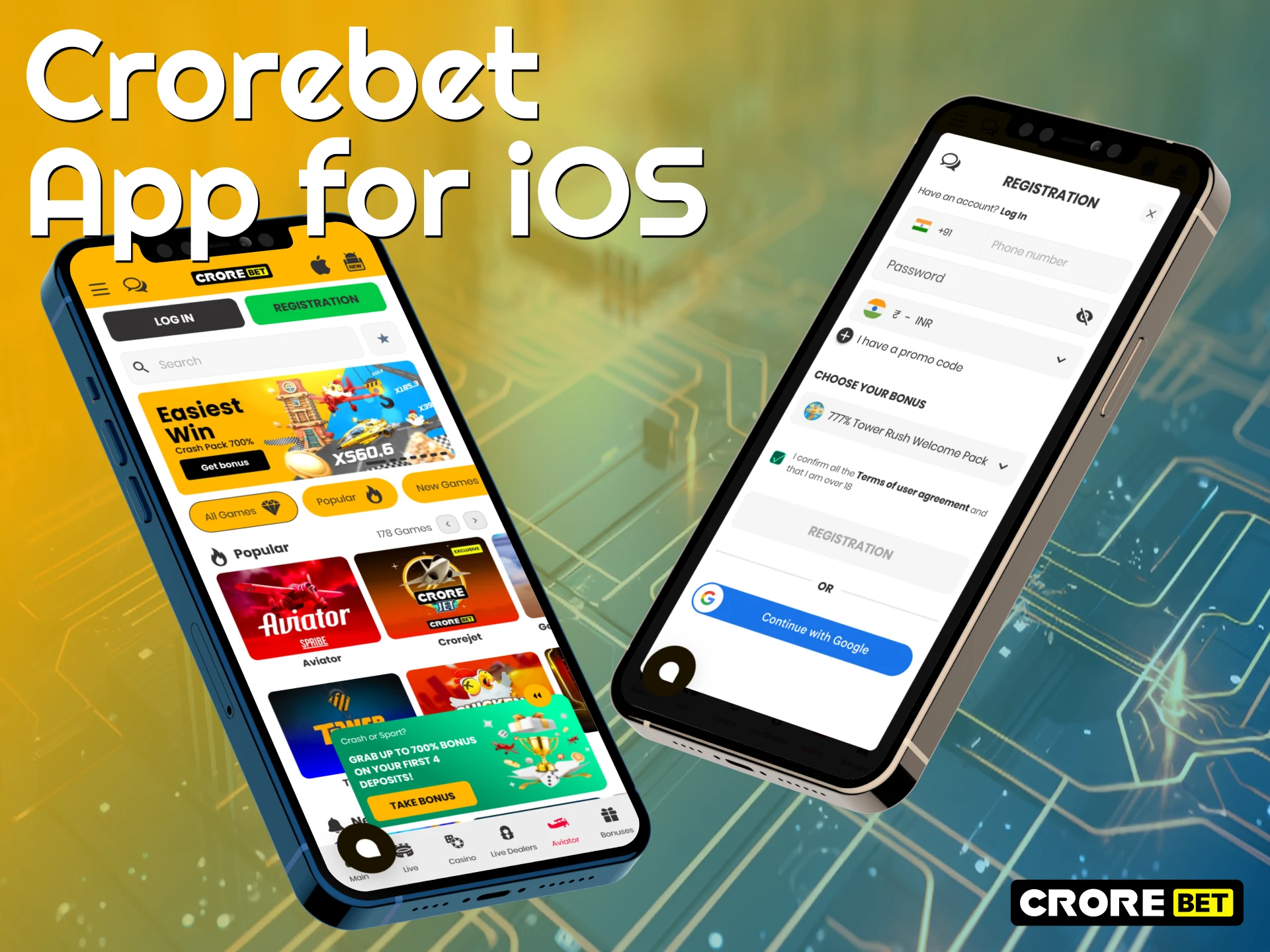 Install the Crorebet App on iOS for iPhone and iPad users.