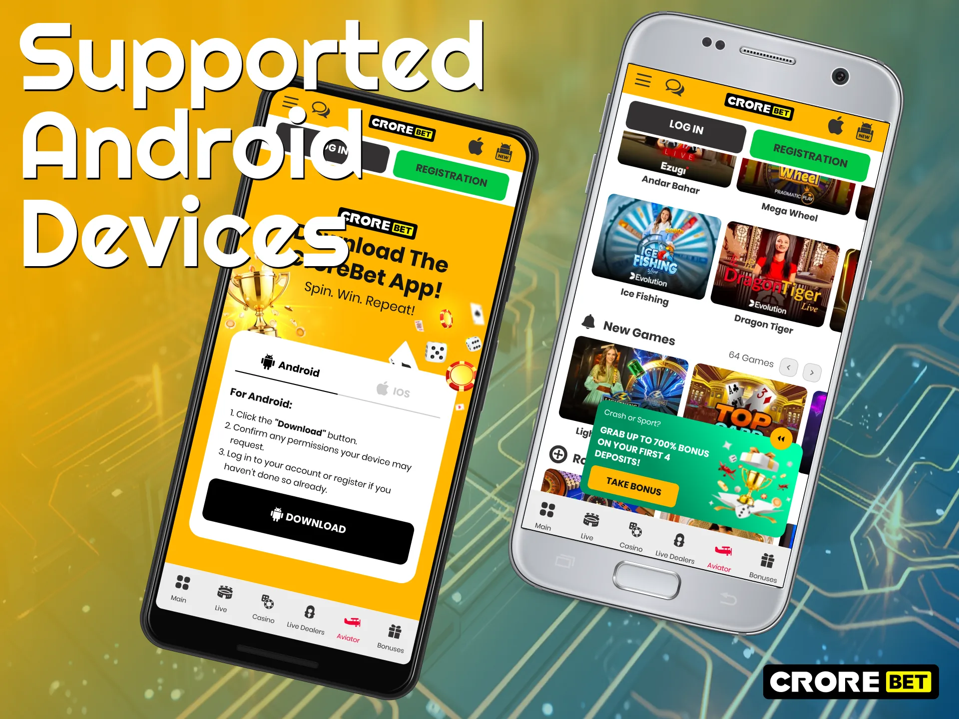 Check the list of Android devices compatible with the Crorebet App.