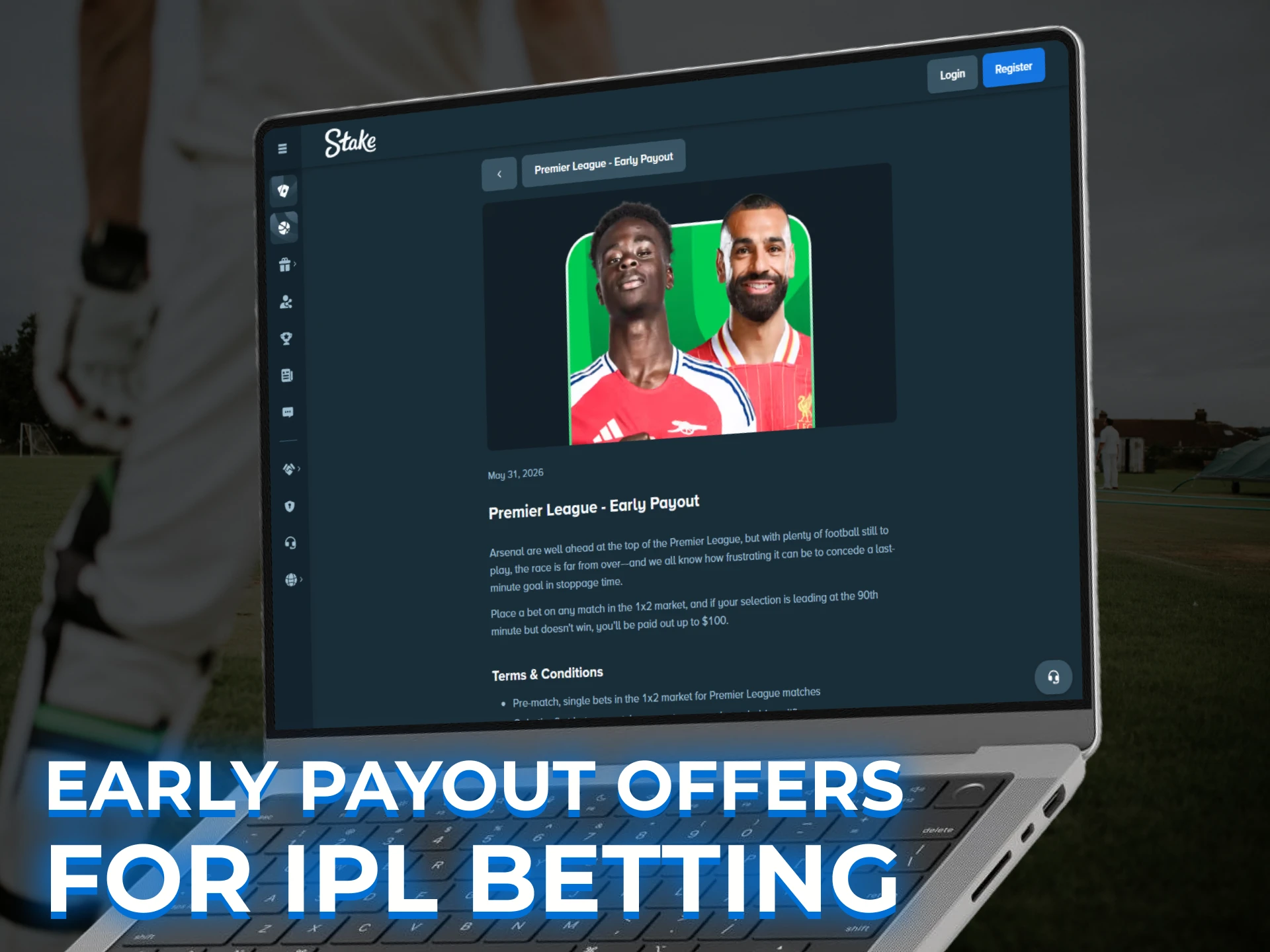 Detailed description of early payout bonuses for IPL betting, where winnings are paid out if a team leads by a specific margin.