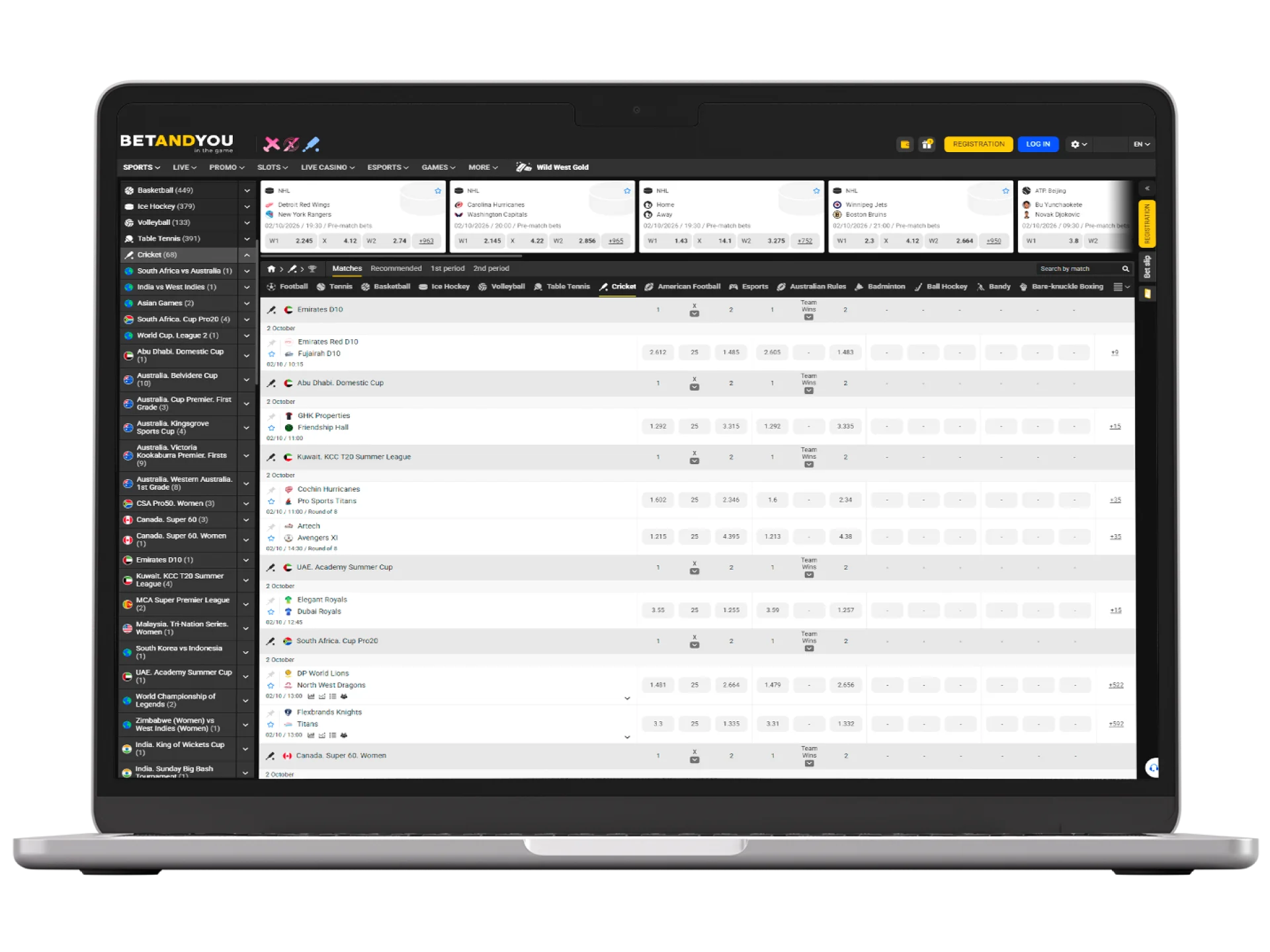 Betandyou bookmaker page with IPL cricket odds and a welcome offer.